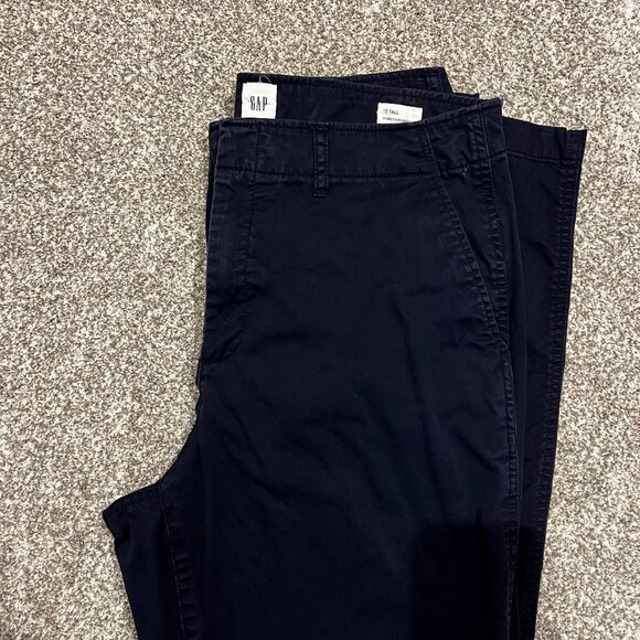 Gap Mid Rise Downtown Khakis Tall Navy - Picture 2 of 3